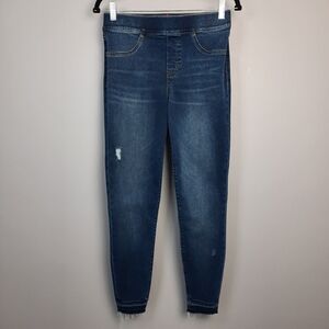 Spanx Distressed Ankle Length High Rise Pull On Skinny Jeans size Medium